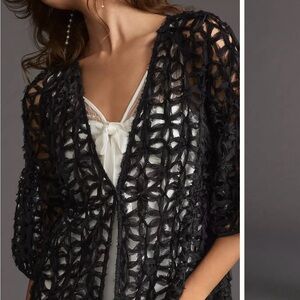 By Anthropologie Textured Cutout Duster